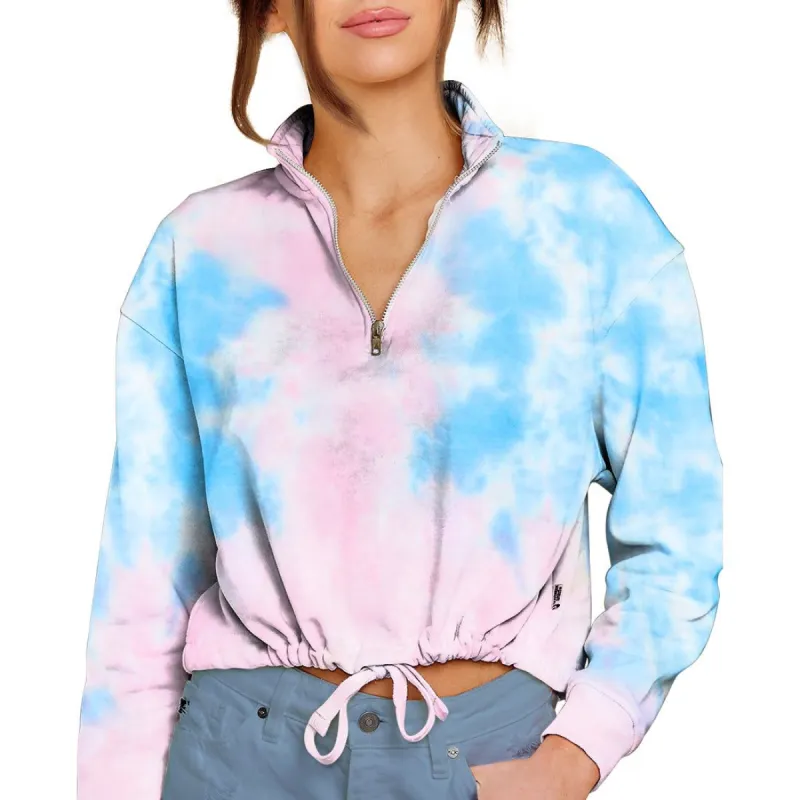 TIE-DYE CROPPED  SWEATSHIRT PASTEL MULTI sold by Steve Madden