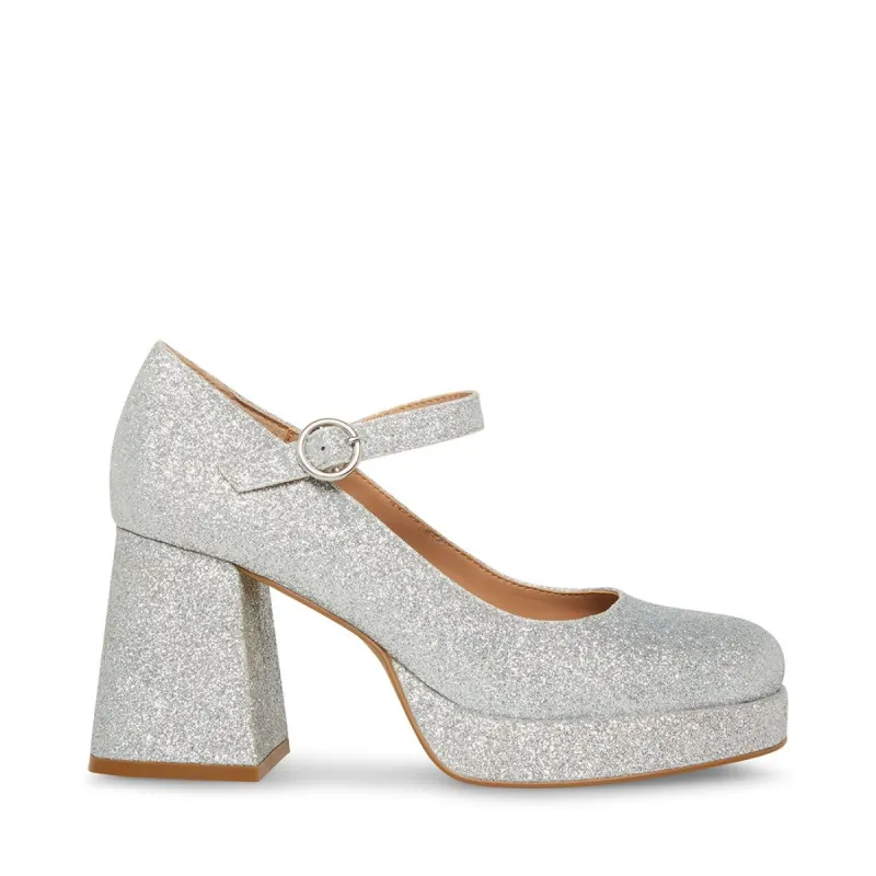 MINGLE SILVER GLITTER sold by Steve Madden