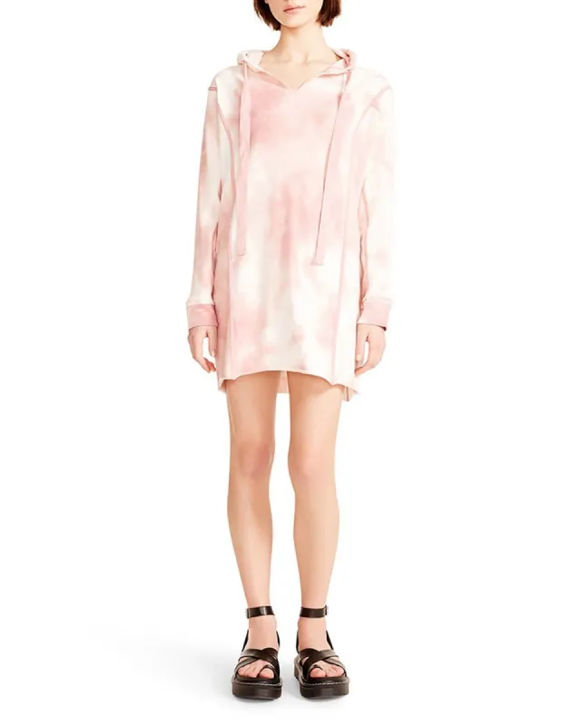 HOODIE TIE-DYE MINI DRESS BLUSH sold by Steve Madden