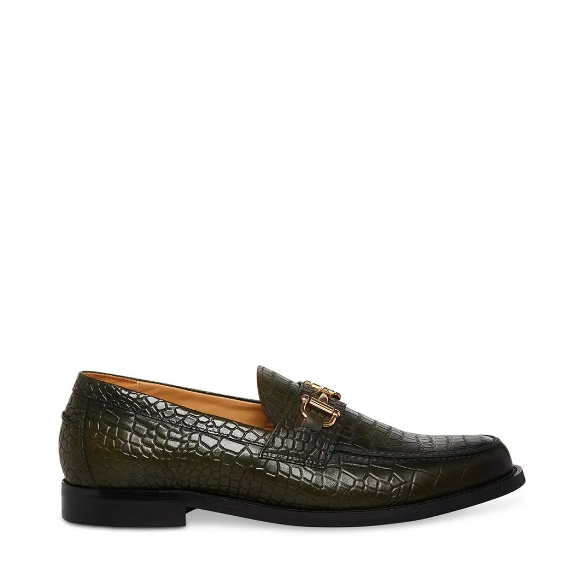 Steve Madden Wallace Green Croc Embossed Leather Loafers WALLACE GREEN CROCODILE | Parallel main image 2
