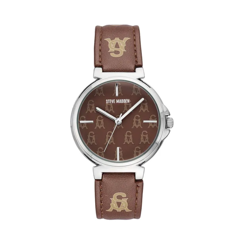 STACKED LOGO WATCH BROWN sold by Steve Madden