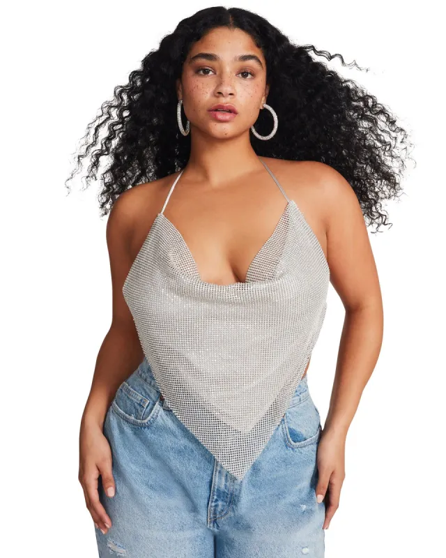 BARELY THERE RHINESTONE HALTER SILVER sold by Steve Madden