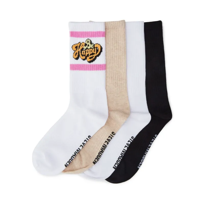 BE HAPPY CREW SOCKS WHITE MULTI sold by Steve Madden