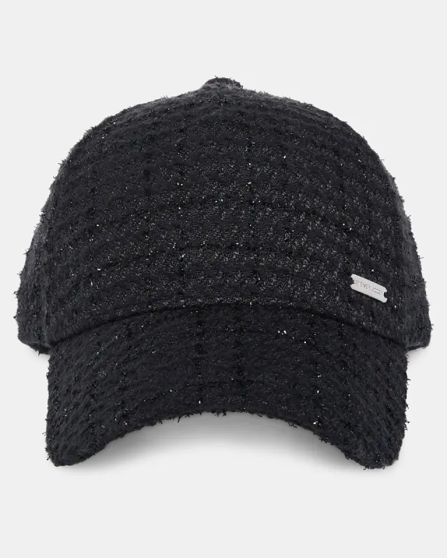 TWEED BASEBALL CAP BLACK sold by Steve Madden