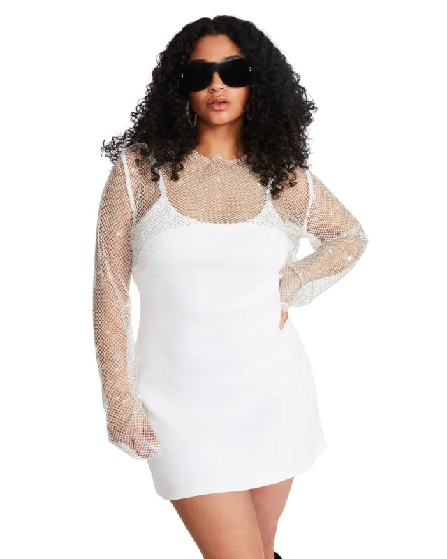 MESH RHINESTONE BOLERO WHITE sold by Steve Madden