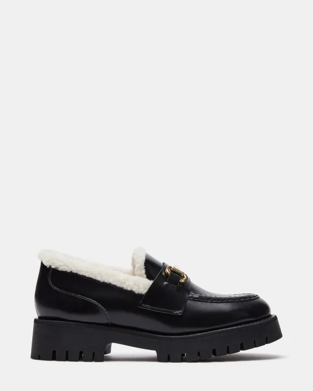 LANDO FUR BLACK LEATHER - SM REBOOTED sold by Steve Madden