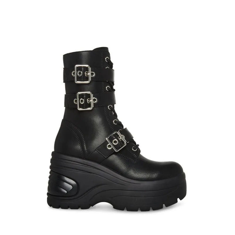 MYKENNA BLACK LEATHER sold by Steve Madden