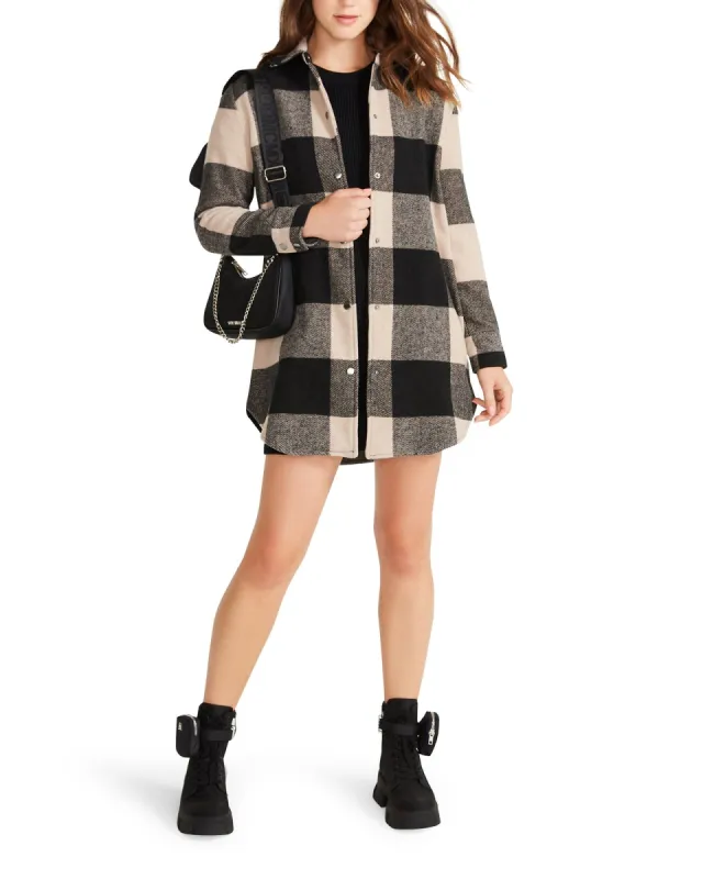 ELDRIDGE PLAID COAT LT TAUPE sold by Steve Madden