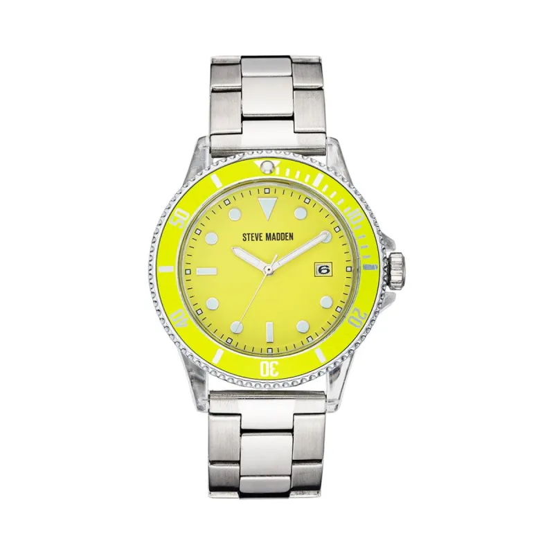 CLEAR CASE STATEMENT WATCH YELLOW sold by Steve Madden