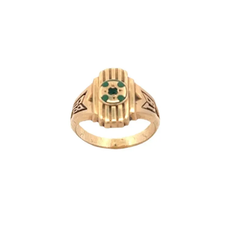 Vintage 10K Gold Ring + Emeralds sold by Steven Alan