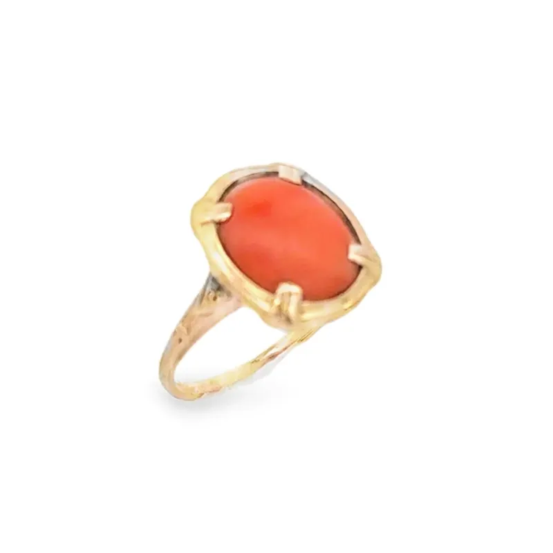 Vintage 14K Gold + Coral Ring sold by Steven Alan