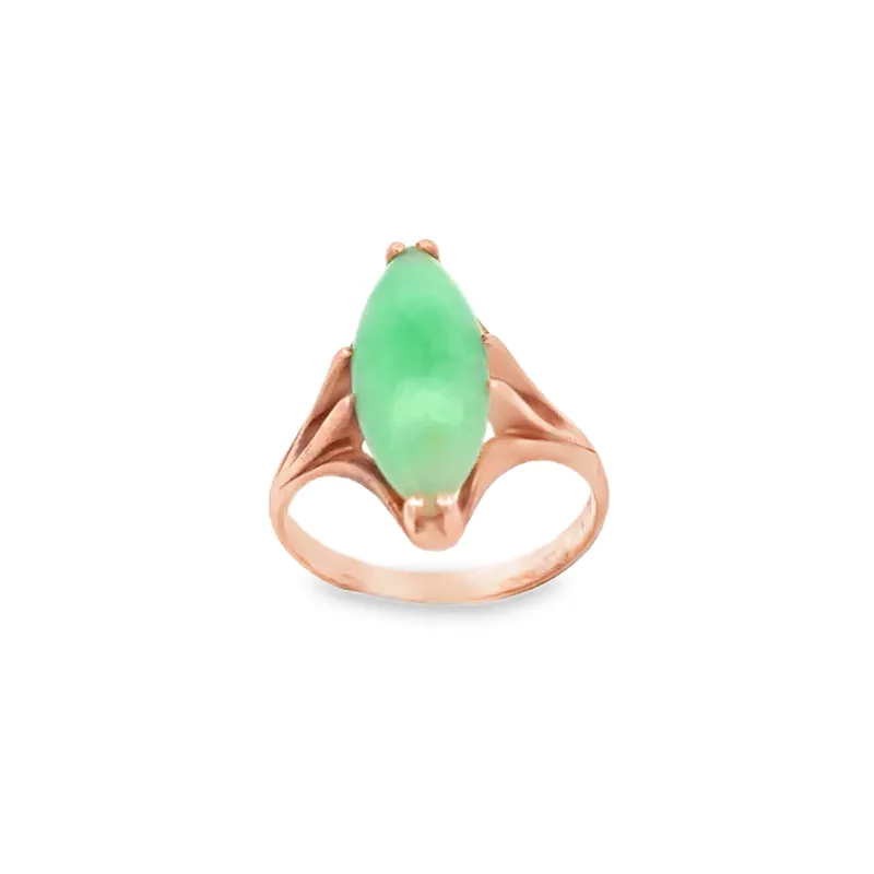 Vintage 14K Rose Gold + Jade Ring sold by Steven Alan