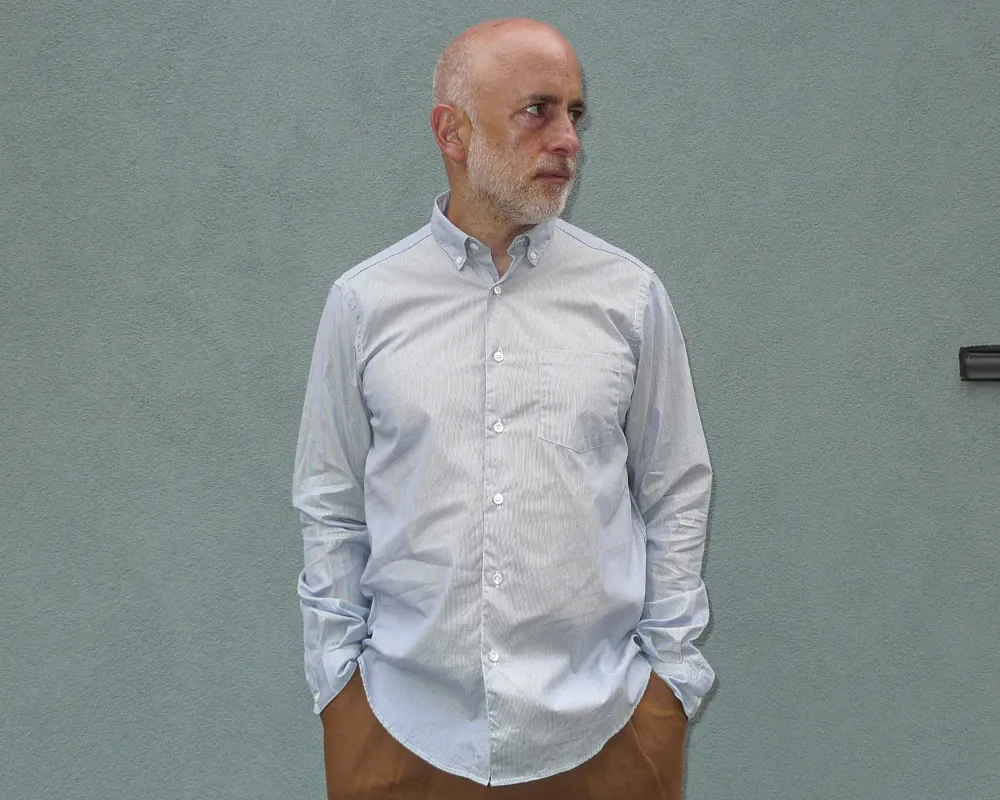 The Single Needle Shirt, Pencil Stripe sold by Steven Alan