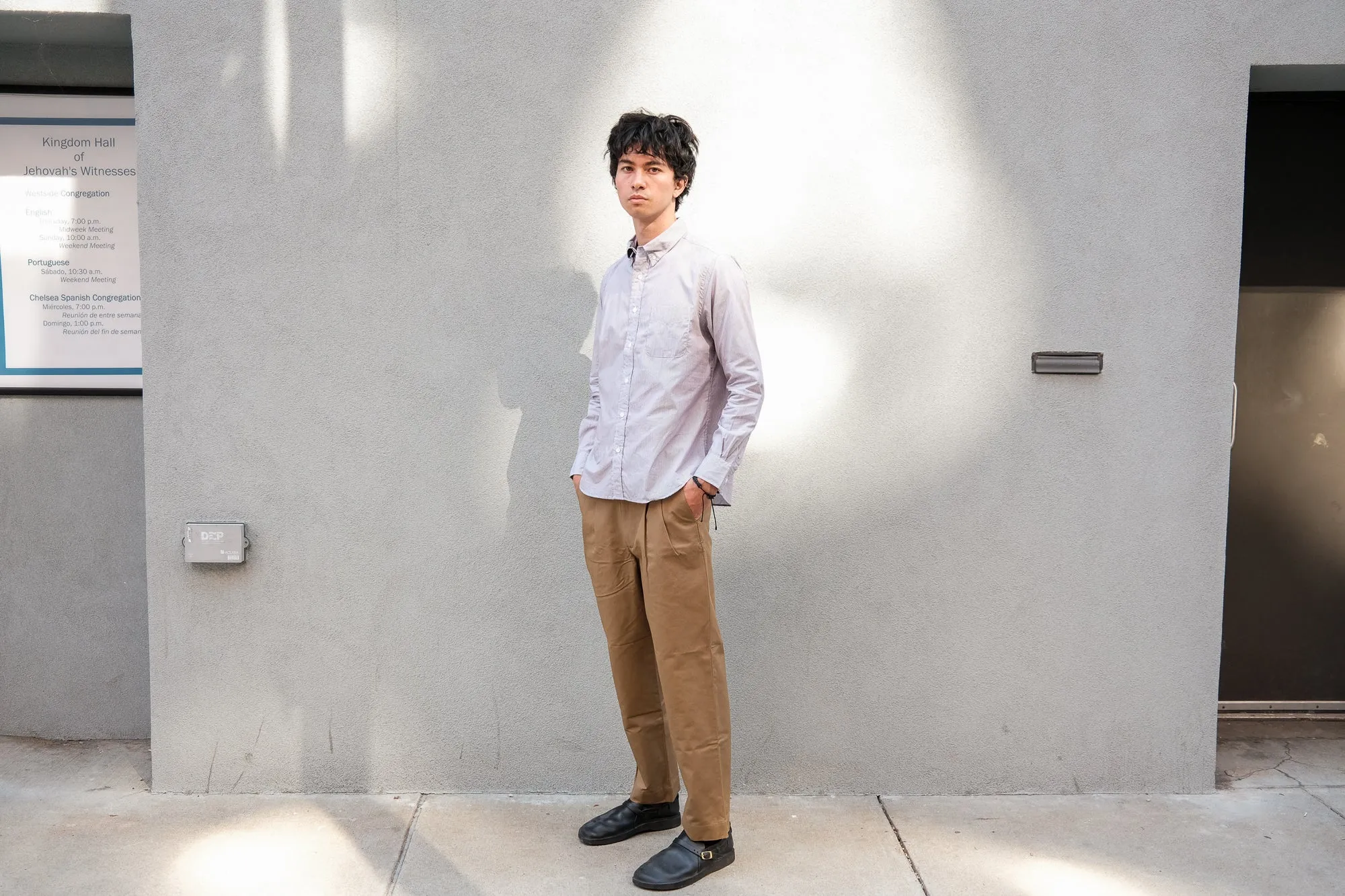 The Collegiate Shirt, Brown Mini Stripe sold by Steven Alan product image thumbnail 4