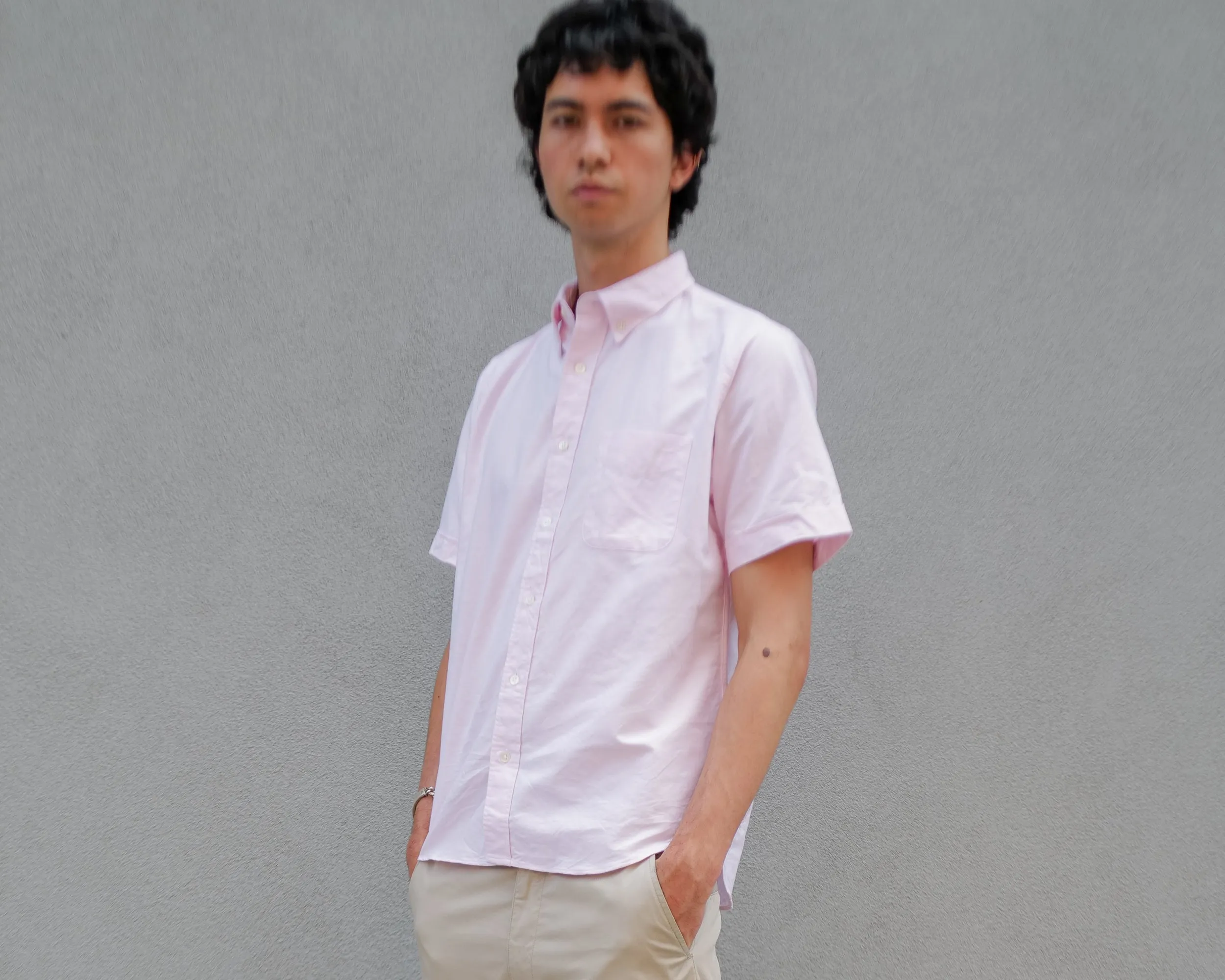 The Collegiate Short Sleeve Shirt, Northern Pink sold by Steven Alan