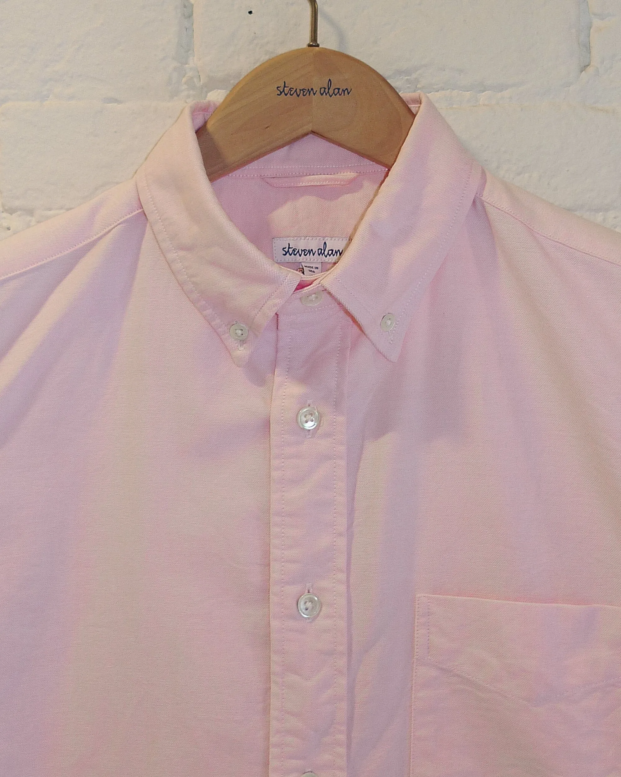 The Collegiate Short Sleeve Shirt, Northern Pink sold by Steven Alan product image thumbnail 3