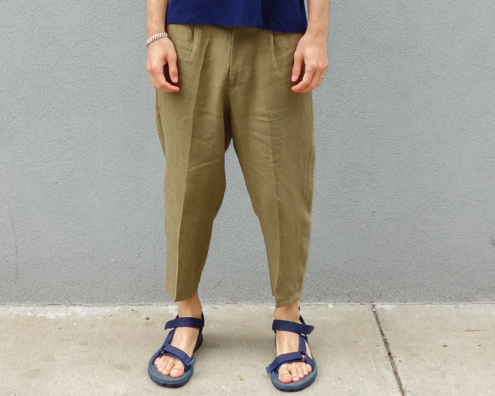 The Truro Pant, Moss Linen sold by Steven Alan