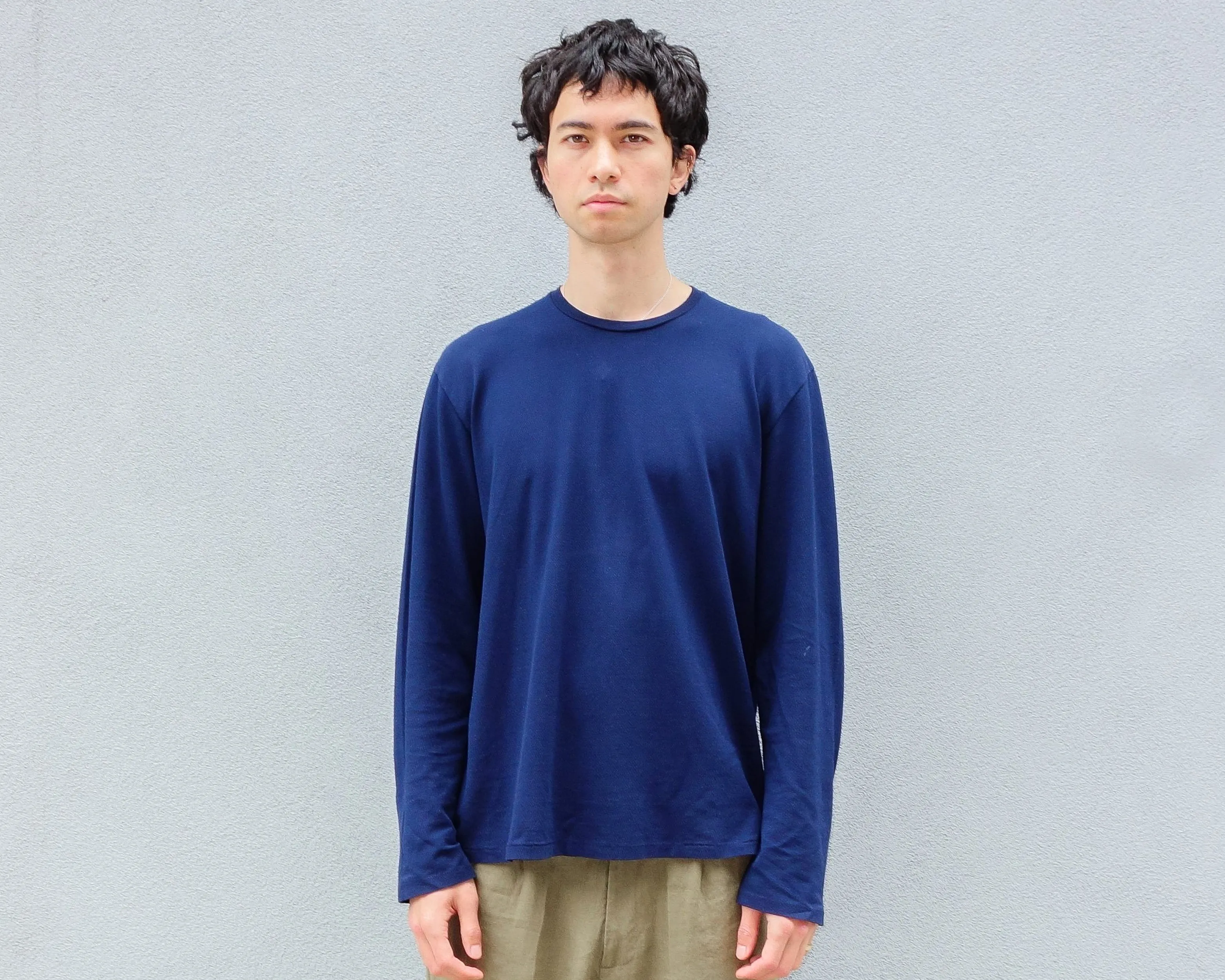 The Pique Long Sleeve, Navy sold by Steven Alan