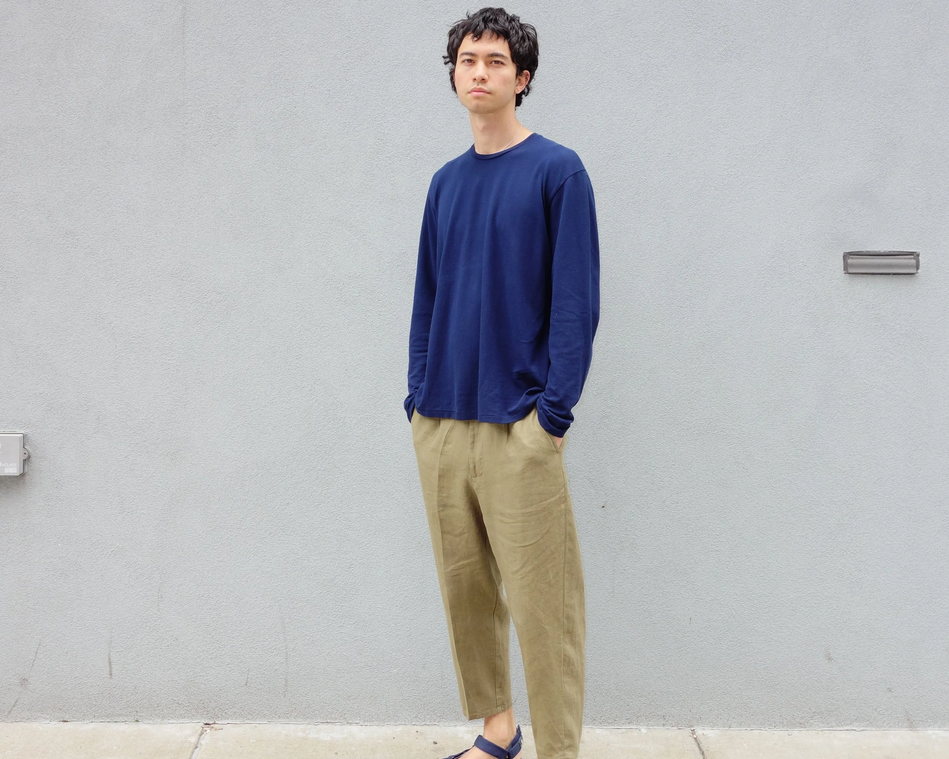 The Pique Long Sleeve, Navy sold by Steven Alan product image thumbnail 3