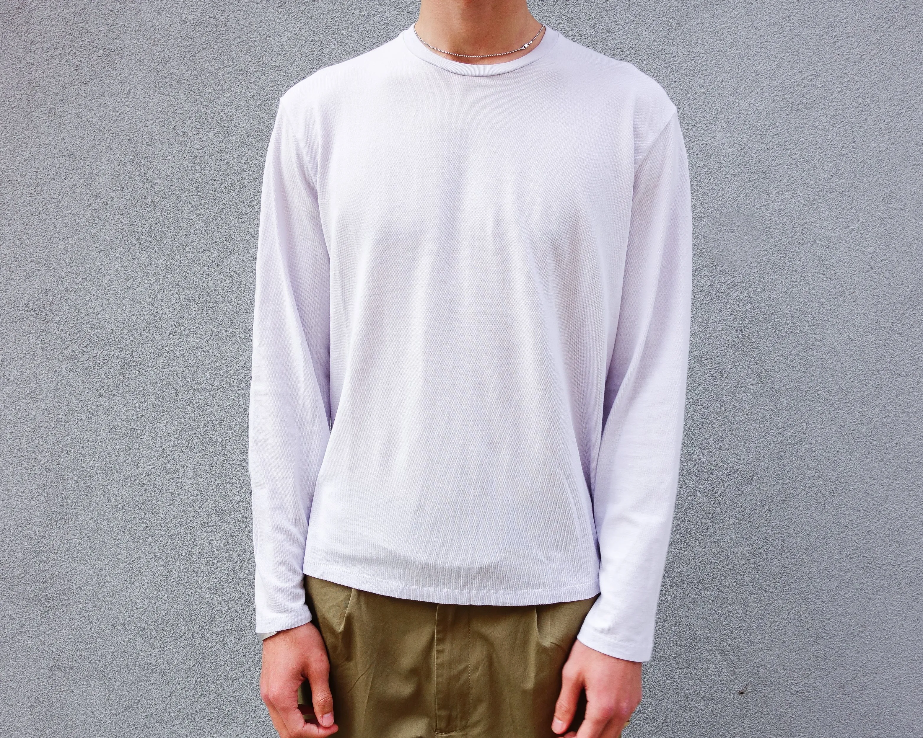 The Pique Long Sleeve, White sold by Steven Alan product image thumbnail 4