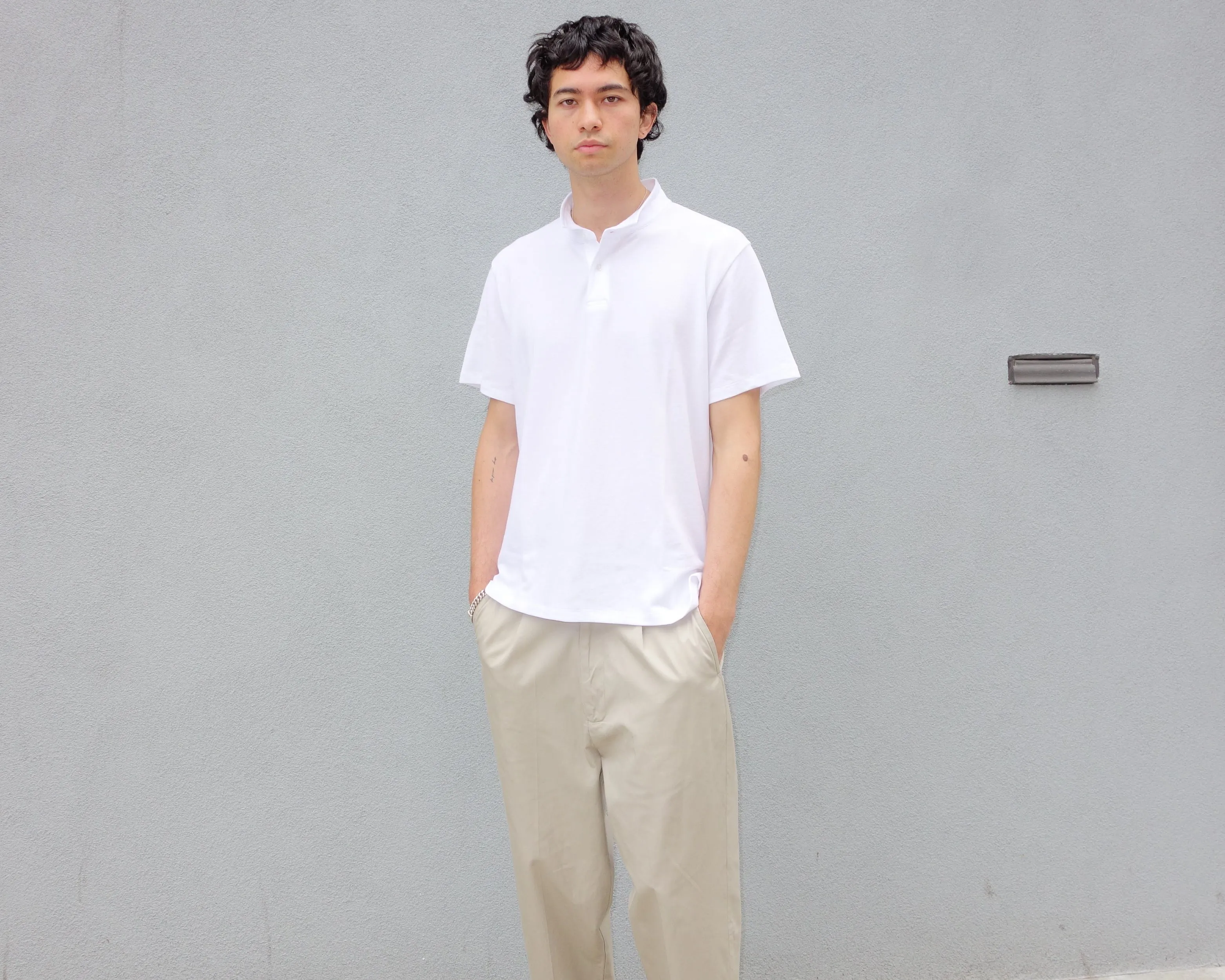 The Cropped Collar Polo, White sold by Steven Alan product image thumbnail 3