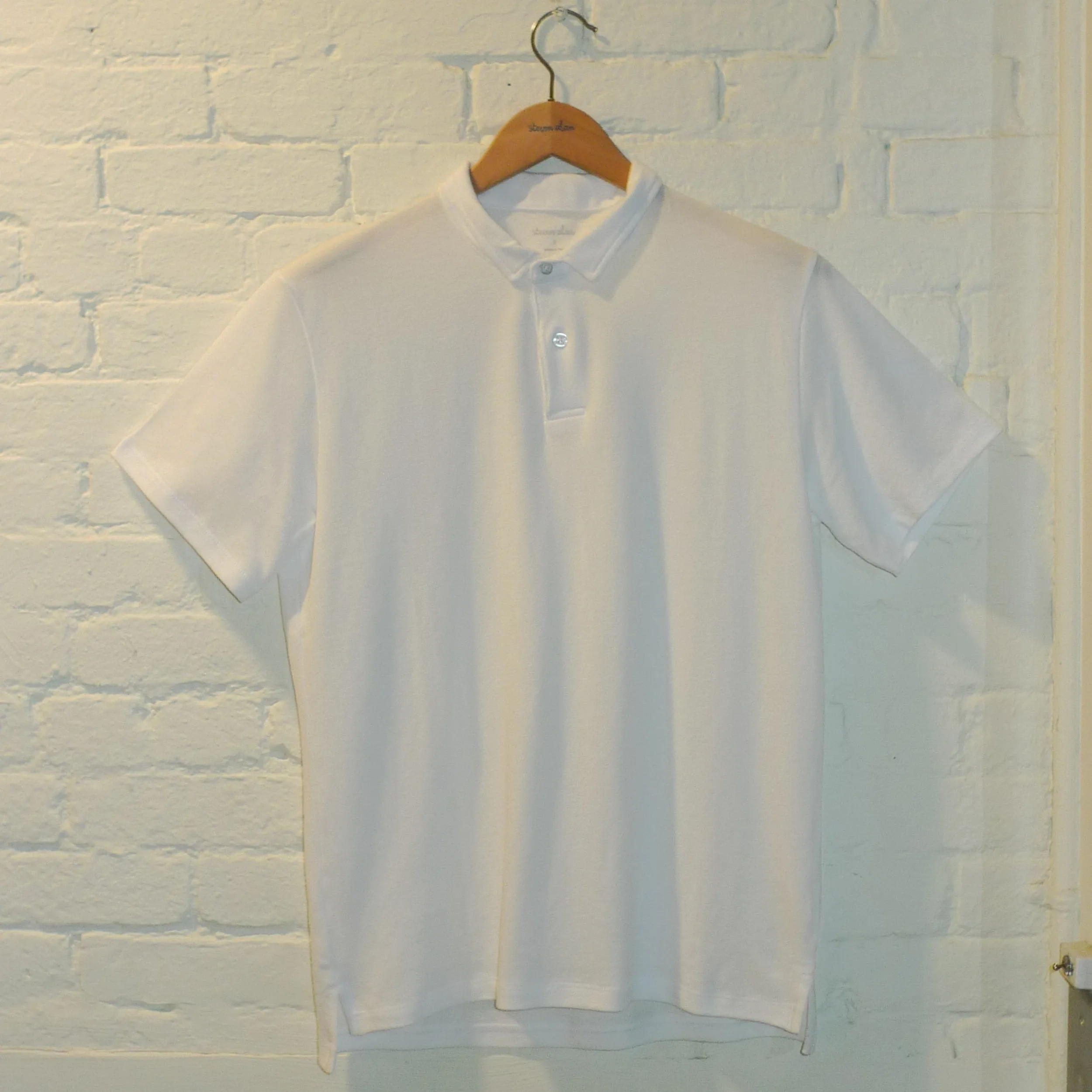 The Cropped Collar Polo, White sold by Steven Alan product image thumbnail 2