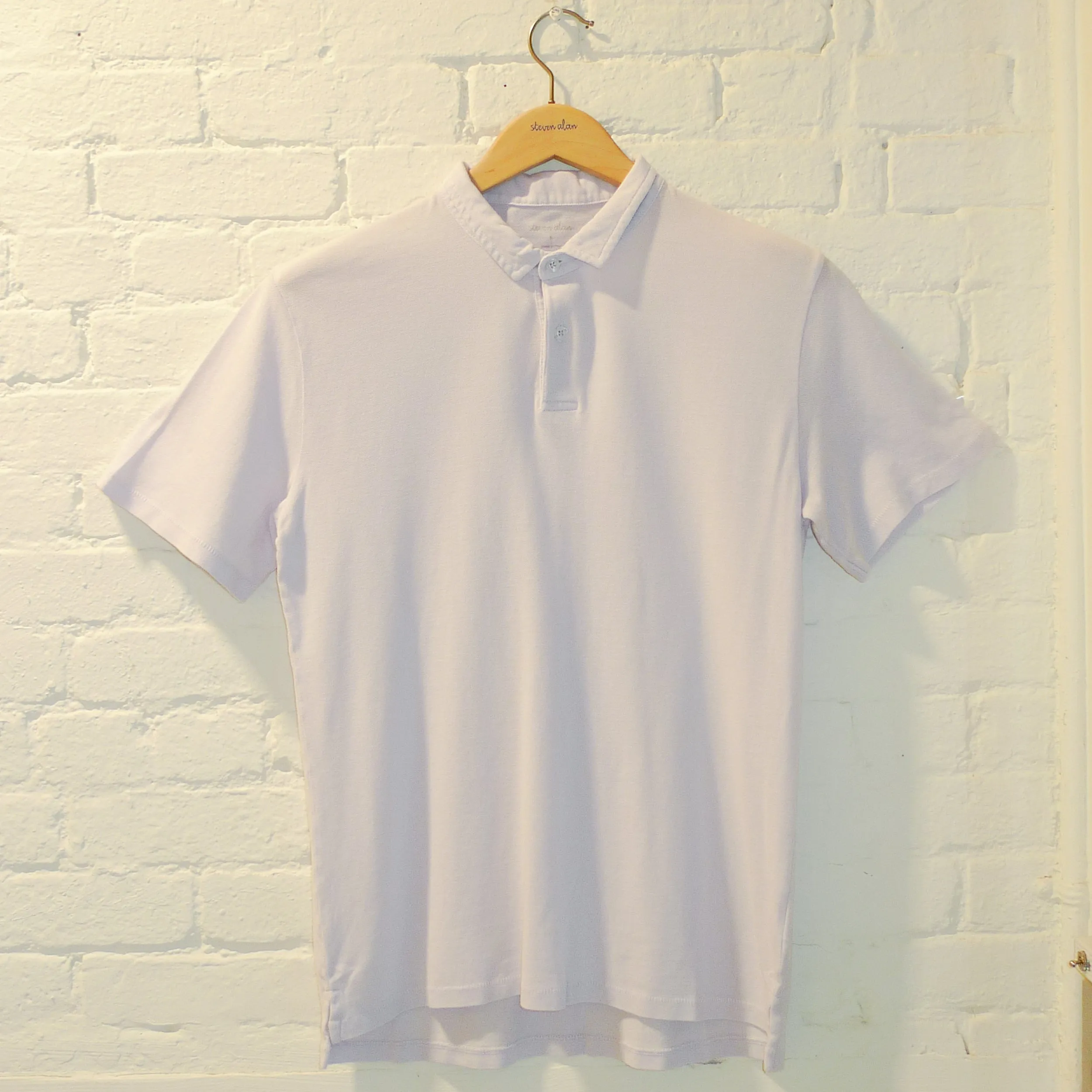 The Cropped Collar Polo, Ultra Pale Lavender sold by Steven Alan product image thumbnail 2