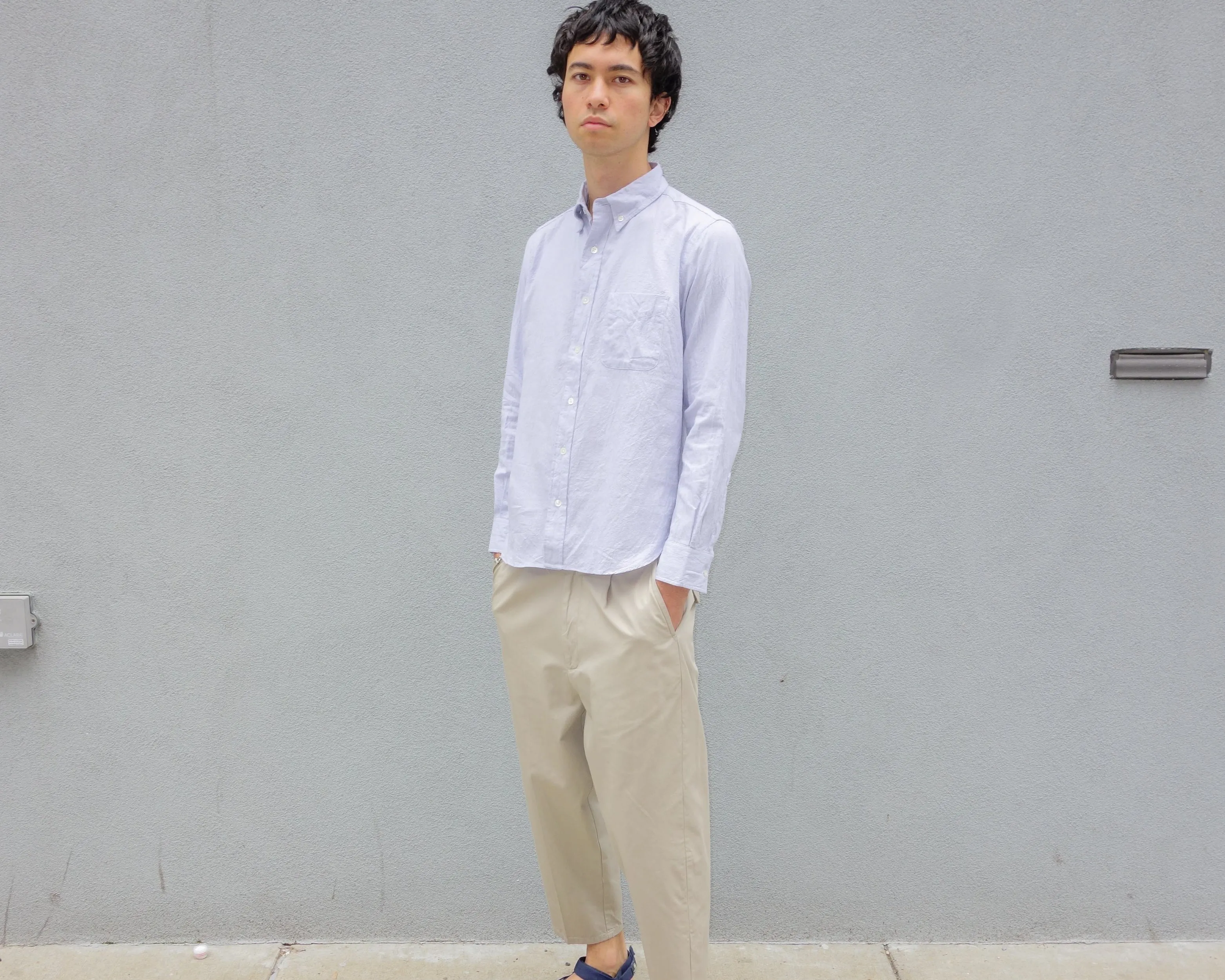 The Collegiate Shirt, Gray Dry Weave sold by Steven Alan product image thumbnail 4