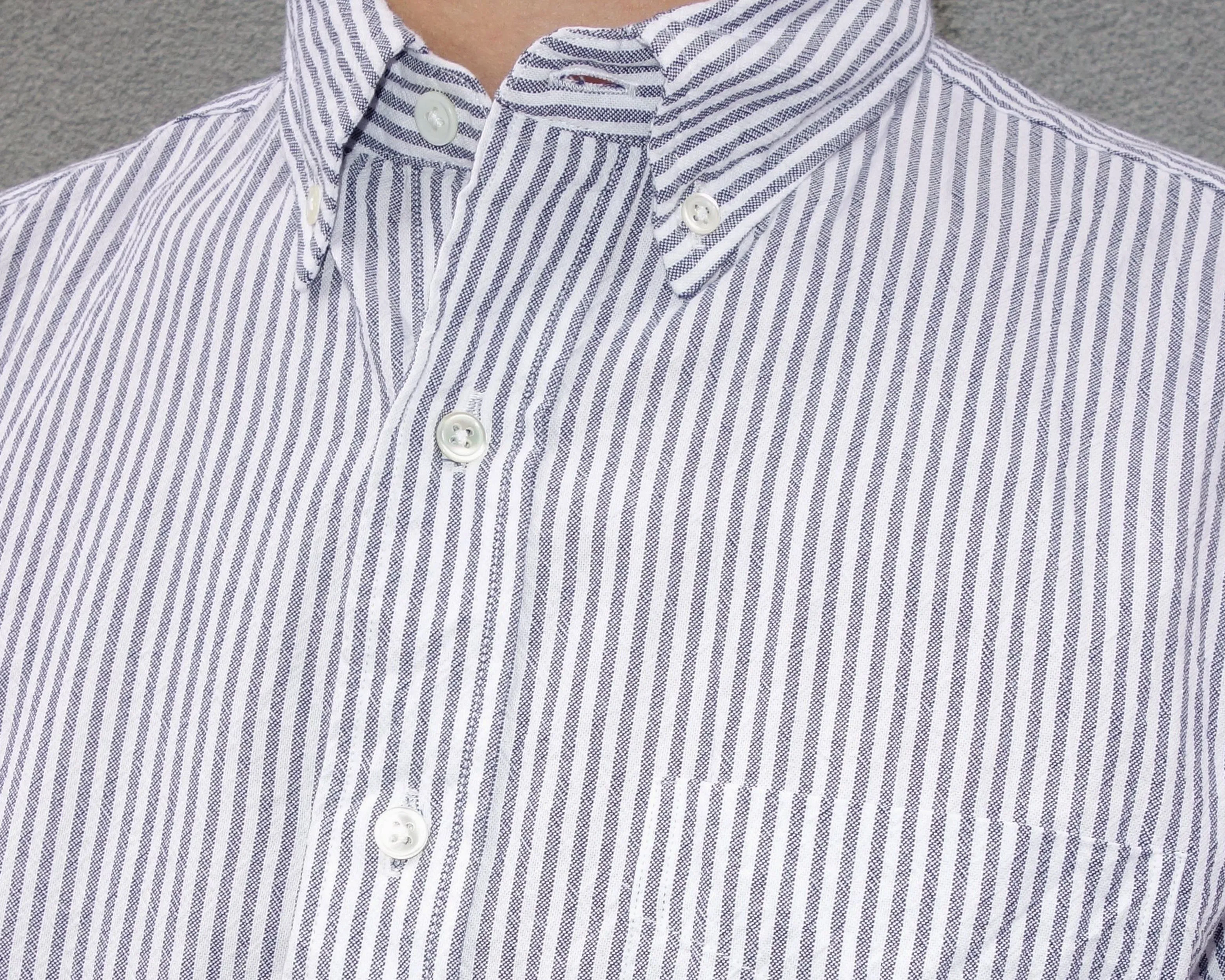 The Collegiate Shirt, Gray Stripe Dry Weave sold by Steven Alan product image thumbnail 4