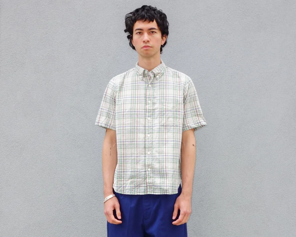 The Collegiate Short Sleeve Shirt, Madras Rust sold by Steven Alan