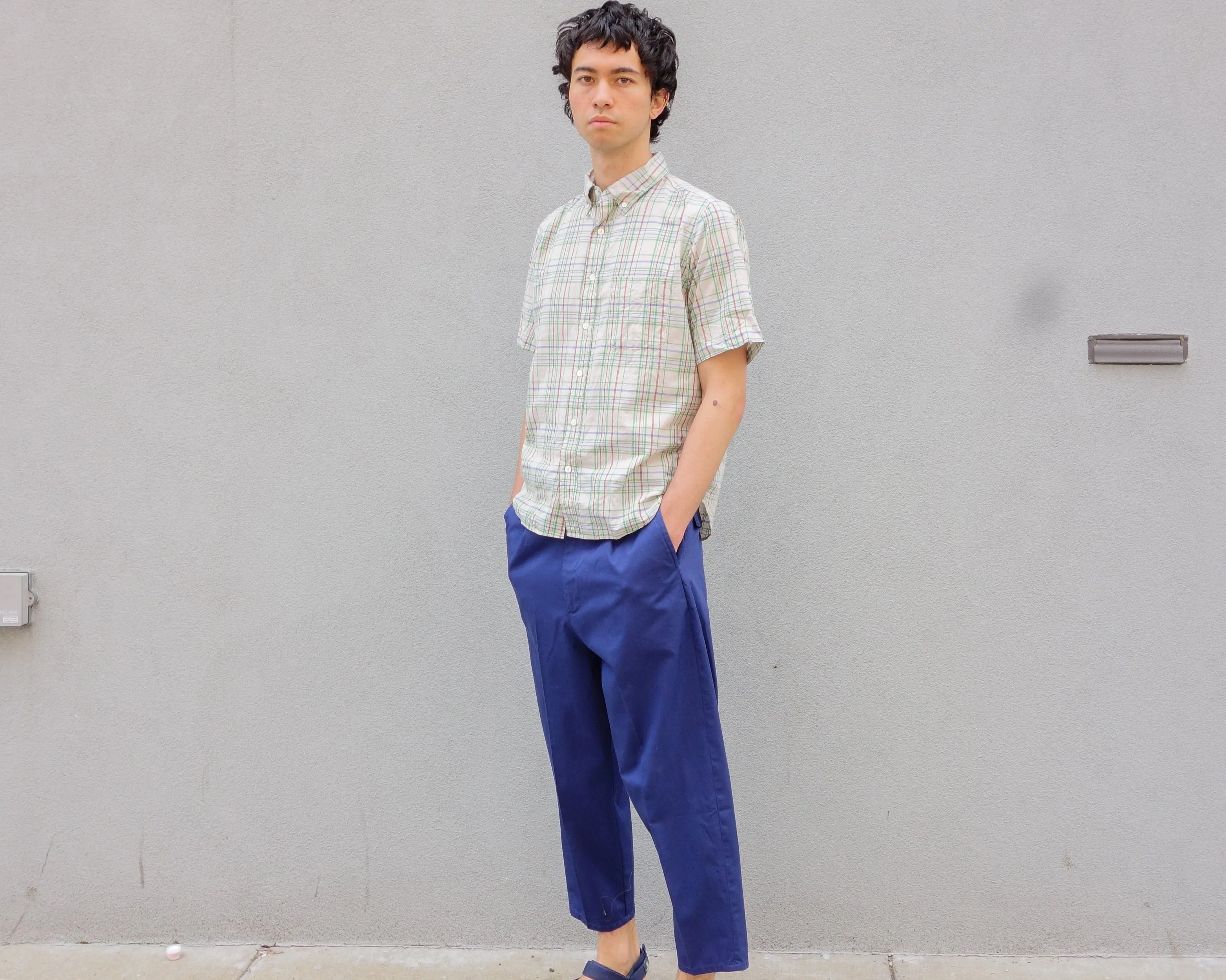 The Collegiate Short Sleeve Shirt, Madras Rust sold by Steven Alan product image thumbnail 4