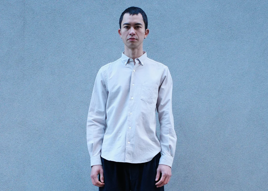 The Single Needle Shirt, Cream sold by Steven Alan