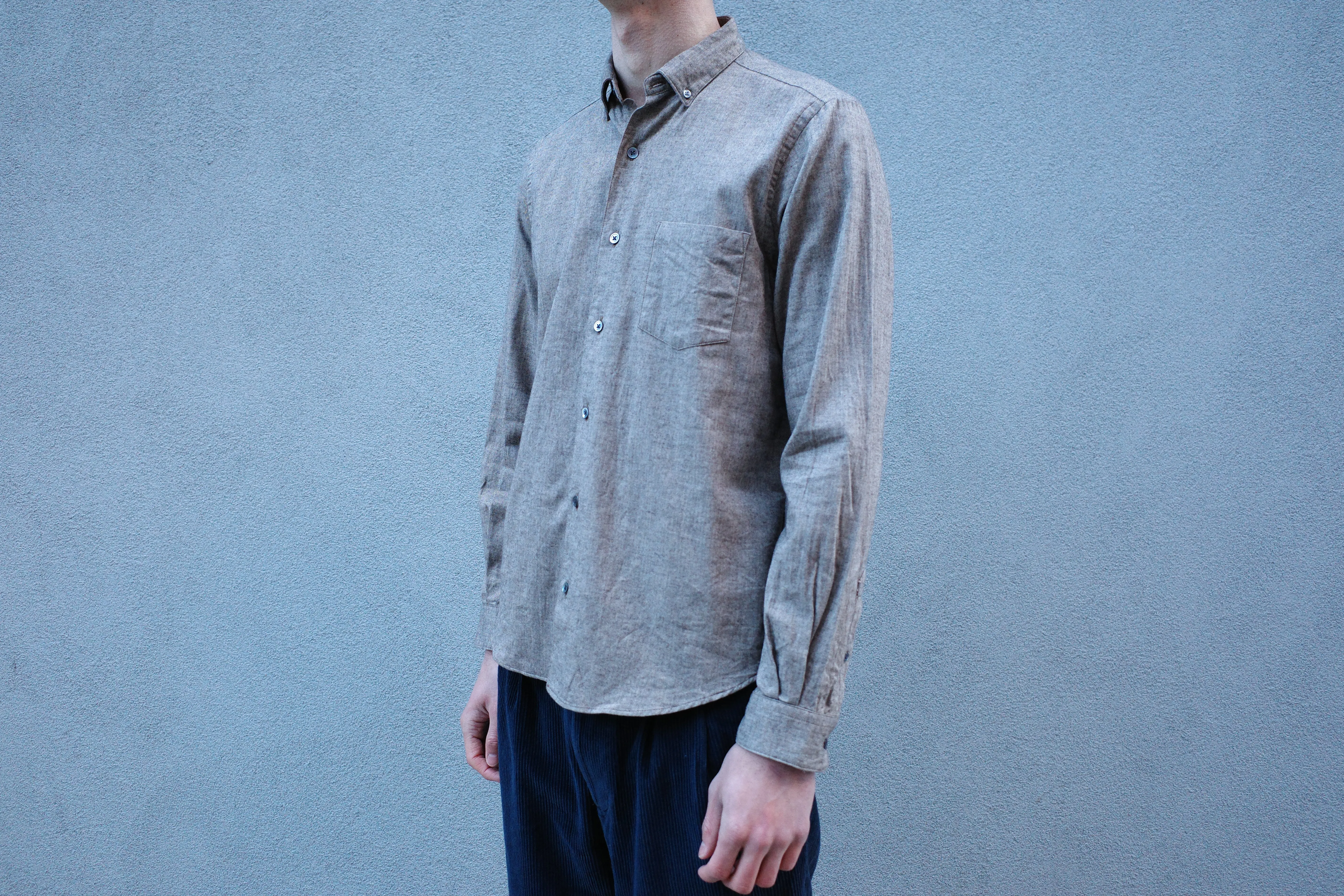 The Single Needle Shirt, Chocolate Herringbone sold by Steven Alan product image thumbnail 3