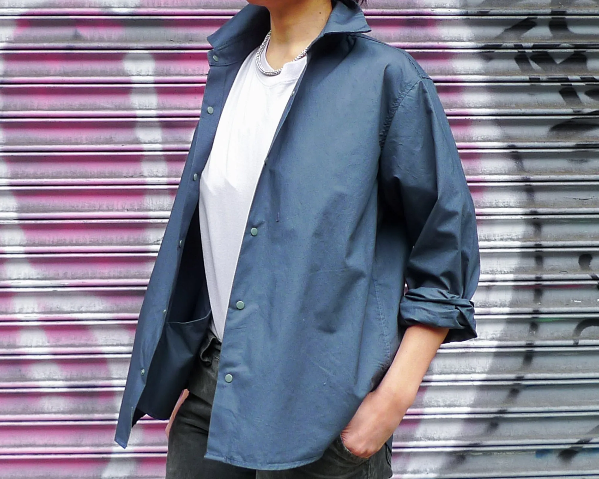 The Snap Jacket, Dark Ocean sold by Steven Alan product image thumbnail 4