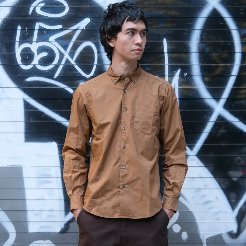 Single Needle Shirt, Safari Tan | Broadcloth sold by Steven Alan