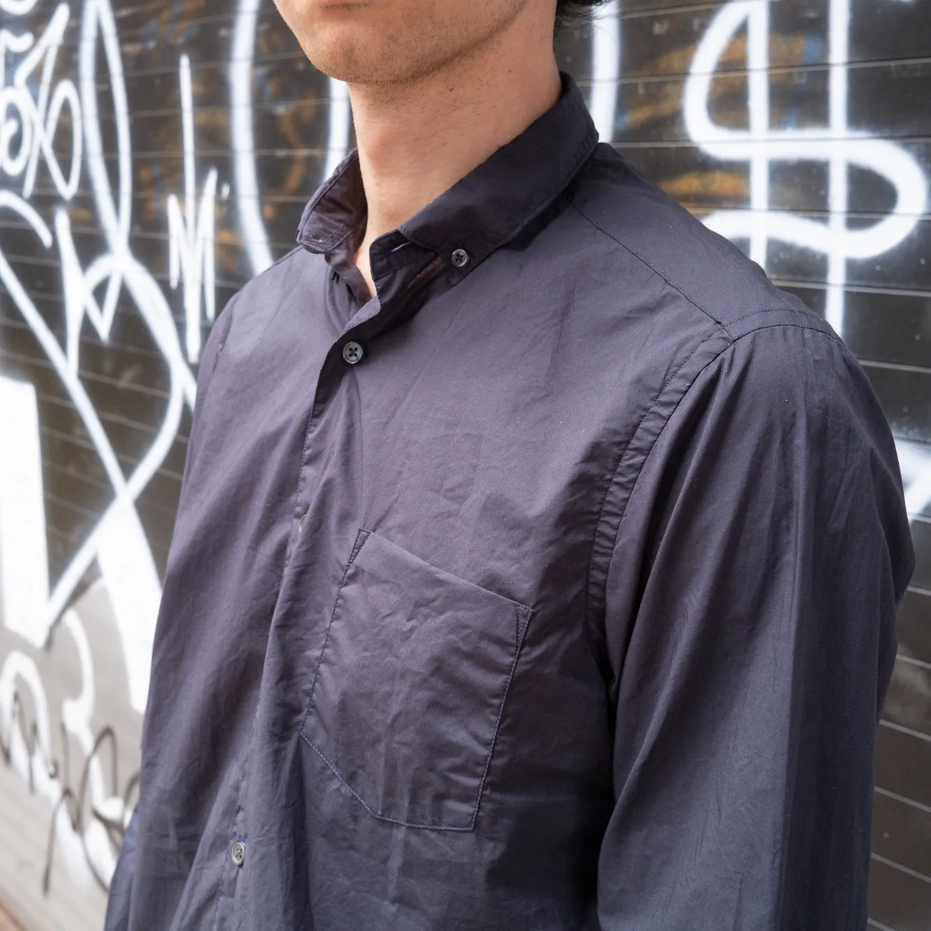 The Single Needle Shirt, Anthracite sold by Steven Alan product image thumbnail 4