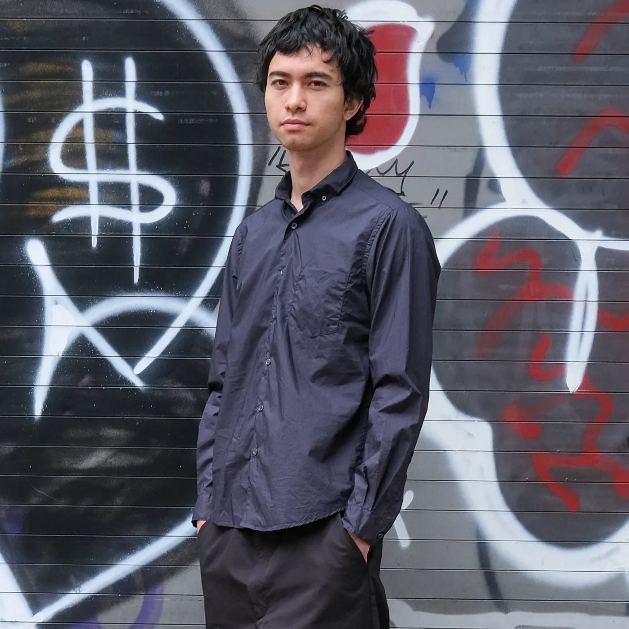 The Single Needle Shirt, Anthracite sold by Steven Alan product image thumbnail 2