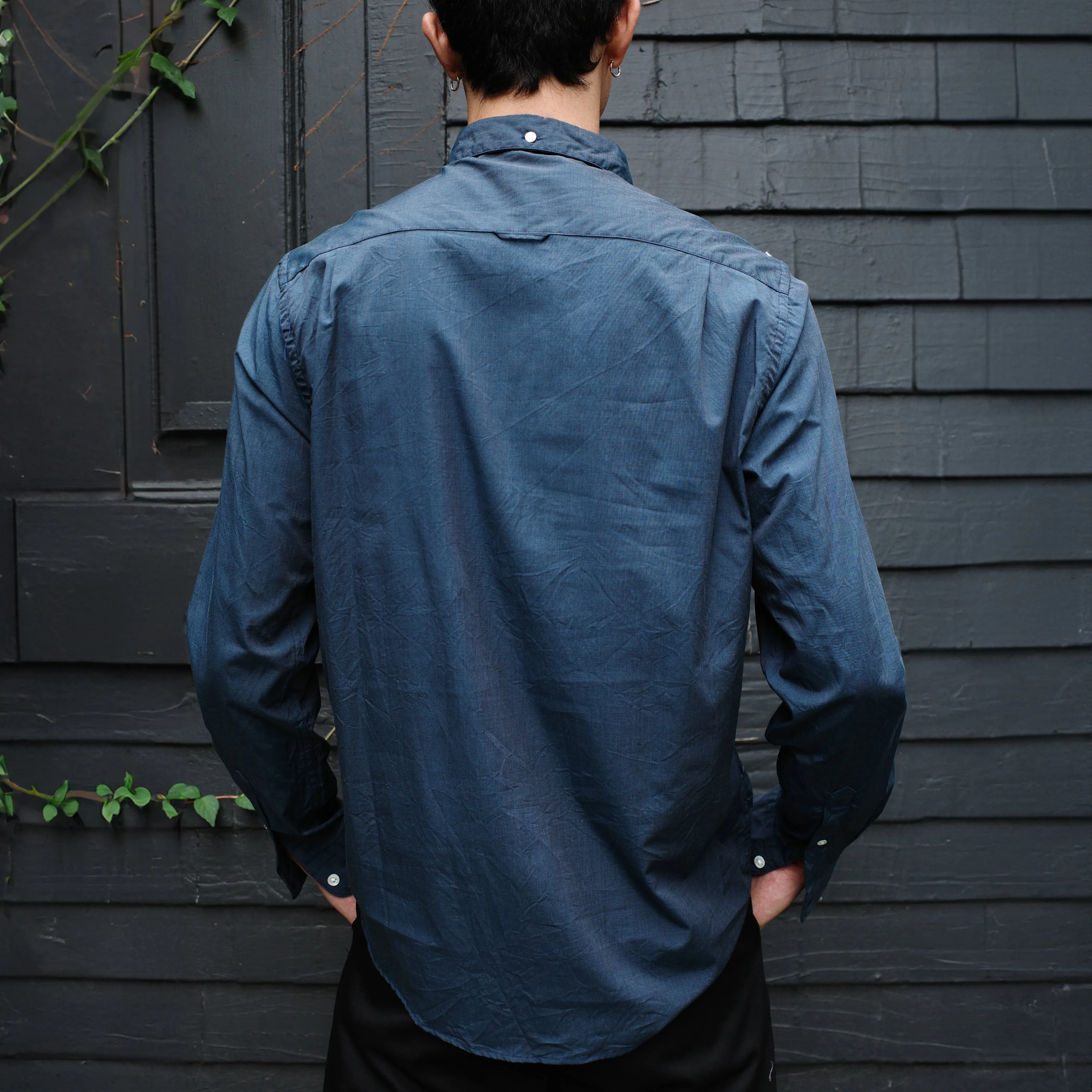 Single Needle Shirt, End on End Dark Teal sold by Steven Alan product image thumbnail 4