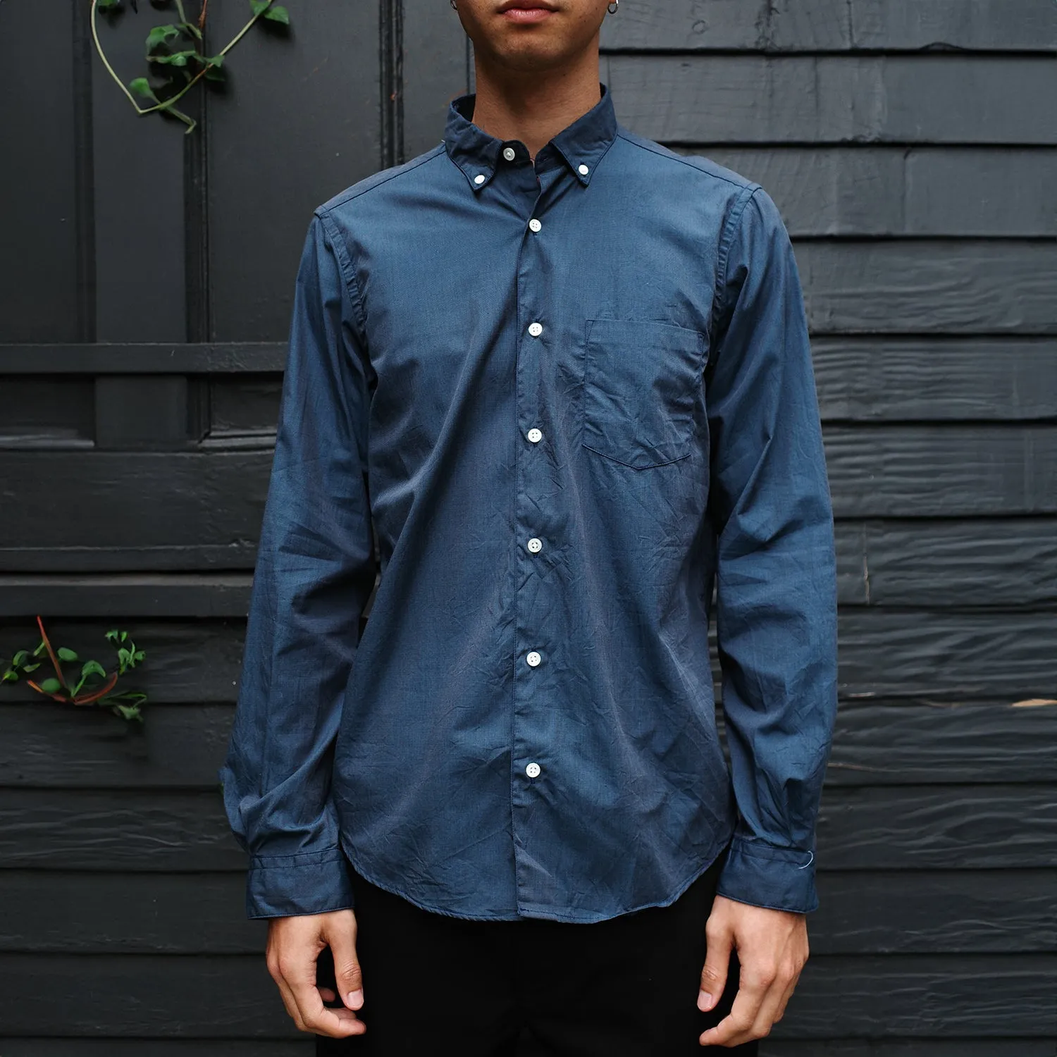 Single Needle Shirt, End on End Dark Teal sold by Steven Alan product image thumbnail 2