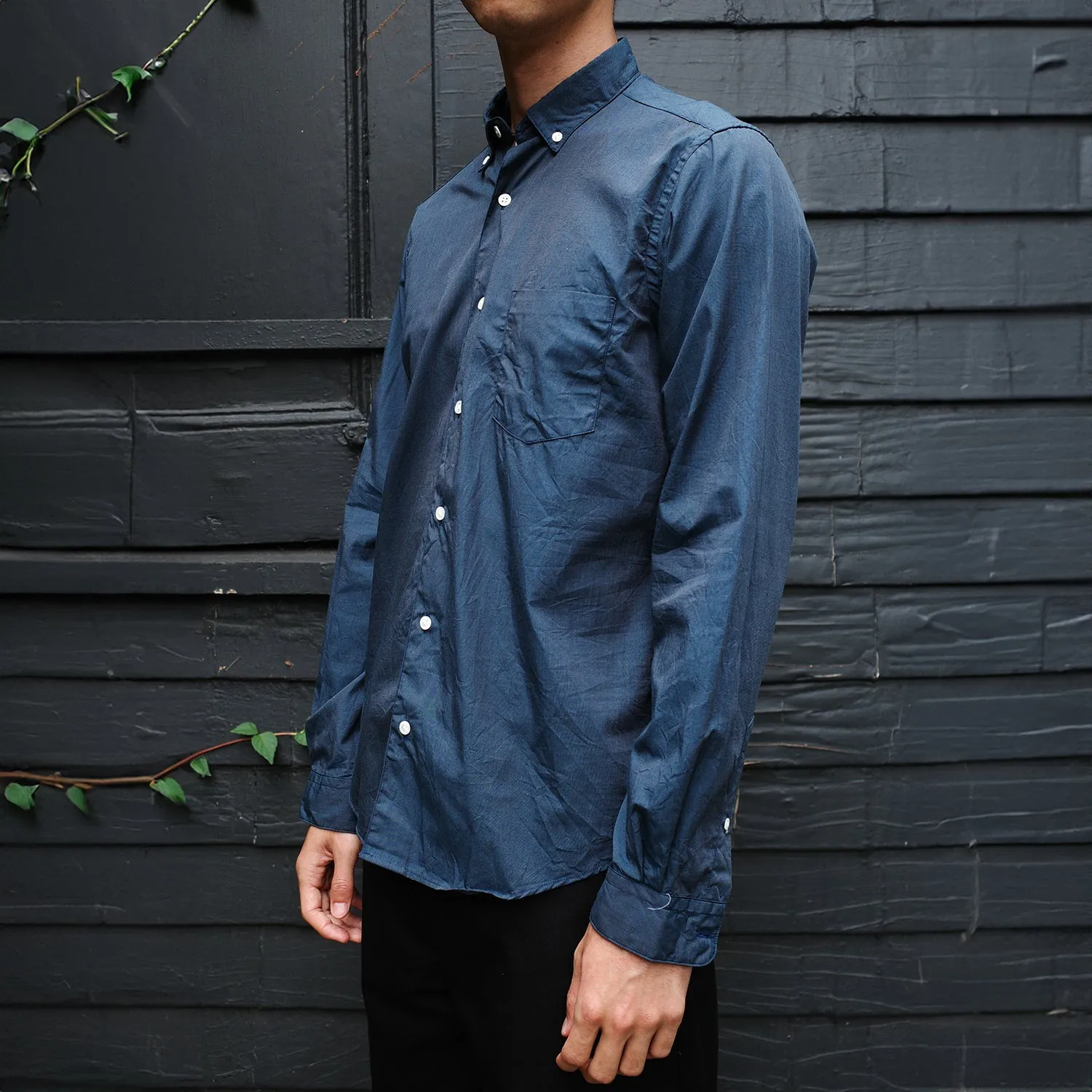Single Needle Shirt, End on End Dark Teal sold by Steven Alan product image thumbnail 3