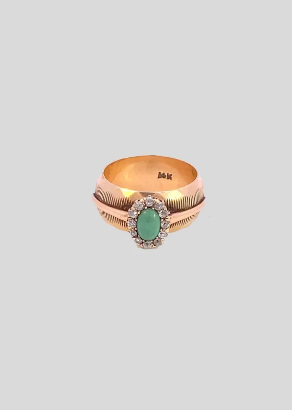 Vintage Turquoise and Diamond Ring sold by Steven Alan