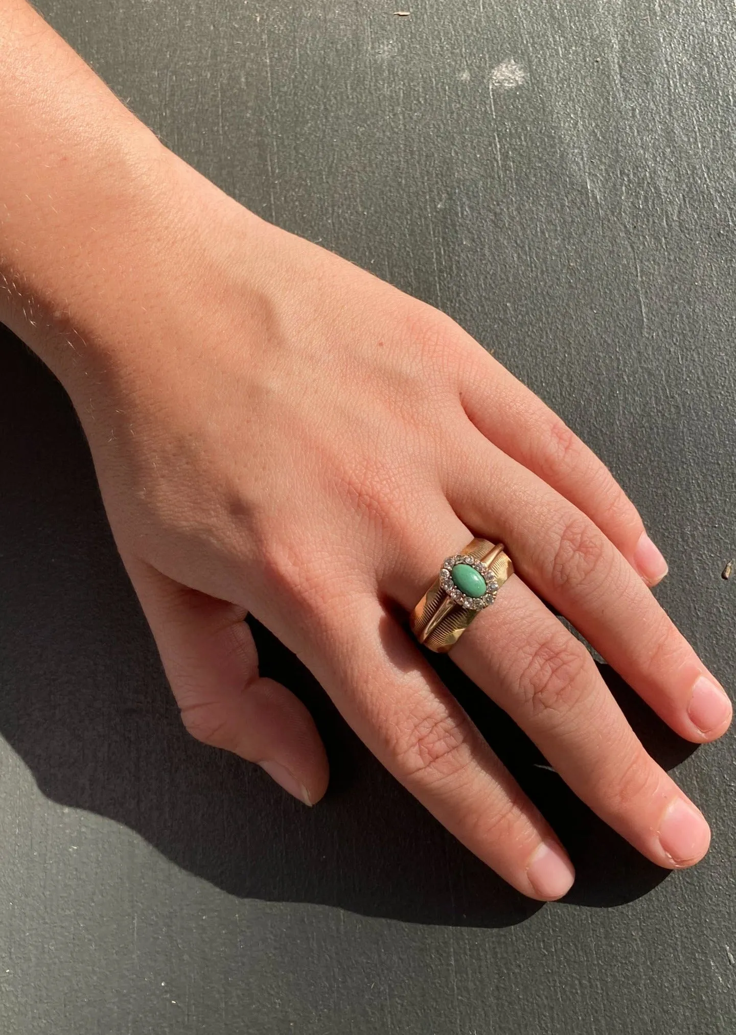 Vintage Turquoise and Diamond Ring sold by Steven Alan product image thumbnail 2