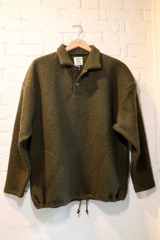 Wool Himo Polo, Olive sold by Steven Alan