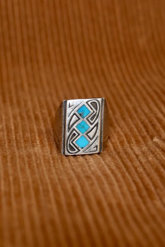 Vintage sterling silver ring with turquoise sold by Steven Alan
