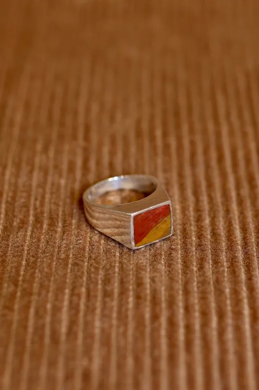 Silver and Two-Tone Jasper Ring made by Steven Alan