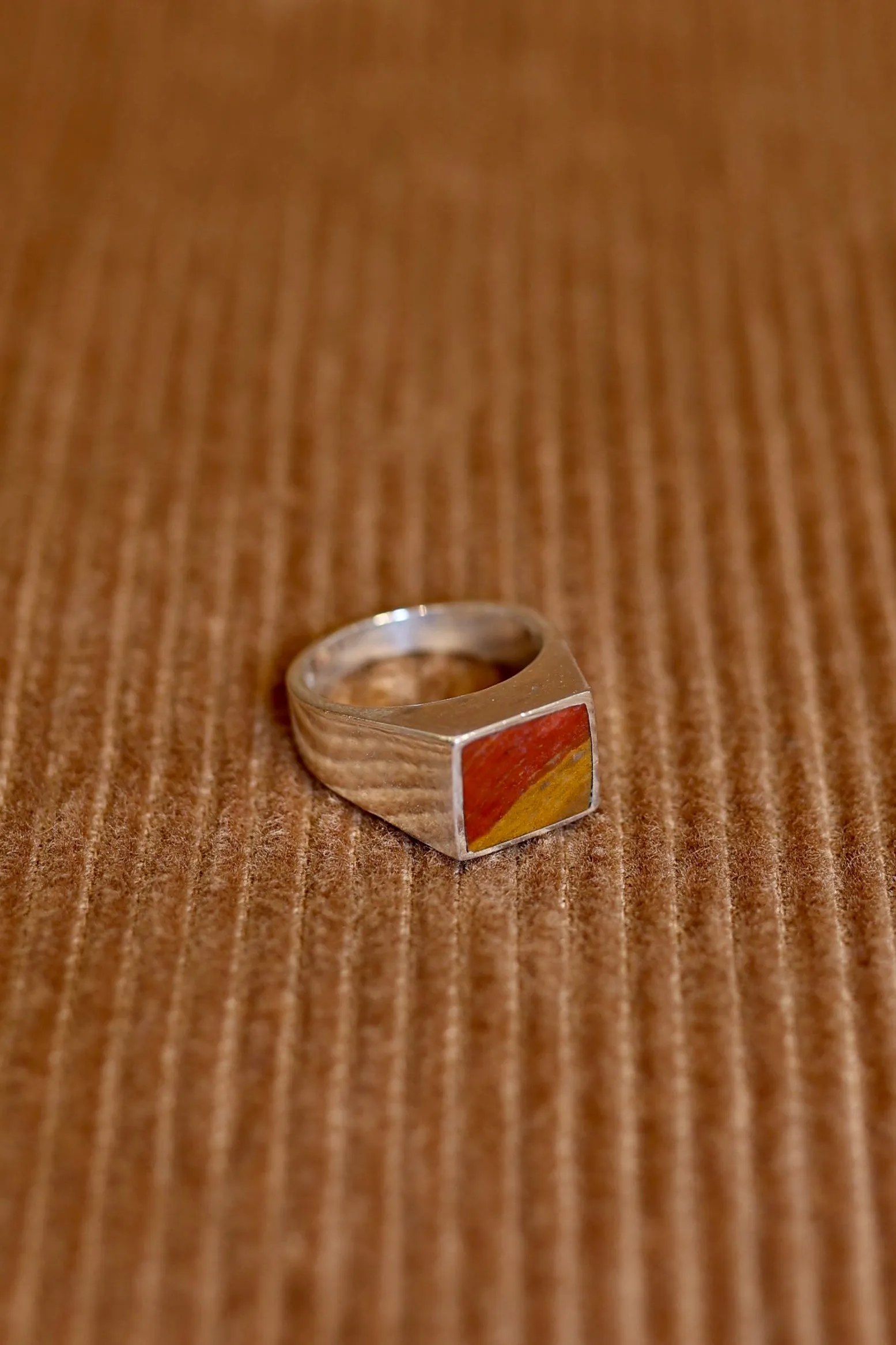 Silver and Two-Tone Jasper Ring sold by Steven Alan