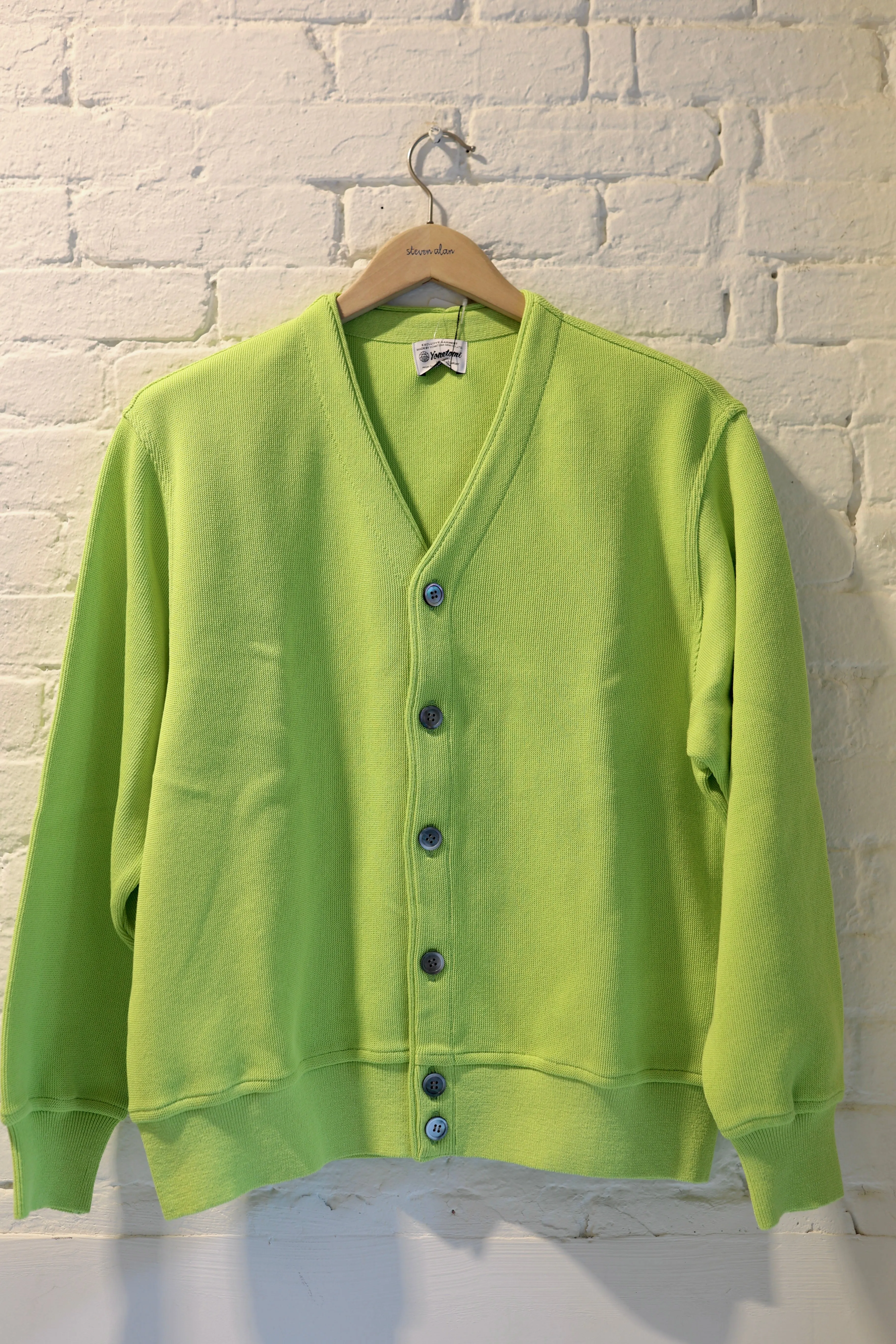 Japanese Cardigan, Lime sold by Steven Alan