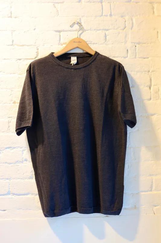 GRP PL 10 Linen Crewneck Short Sleeve T-shirt, Black sold by Steven Alan