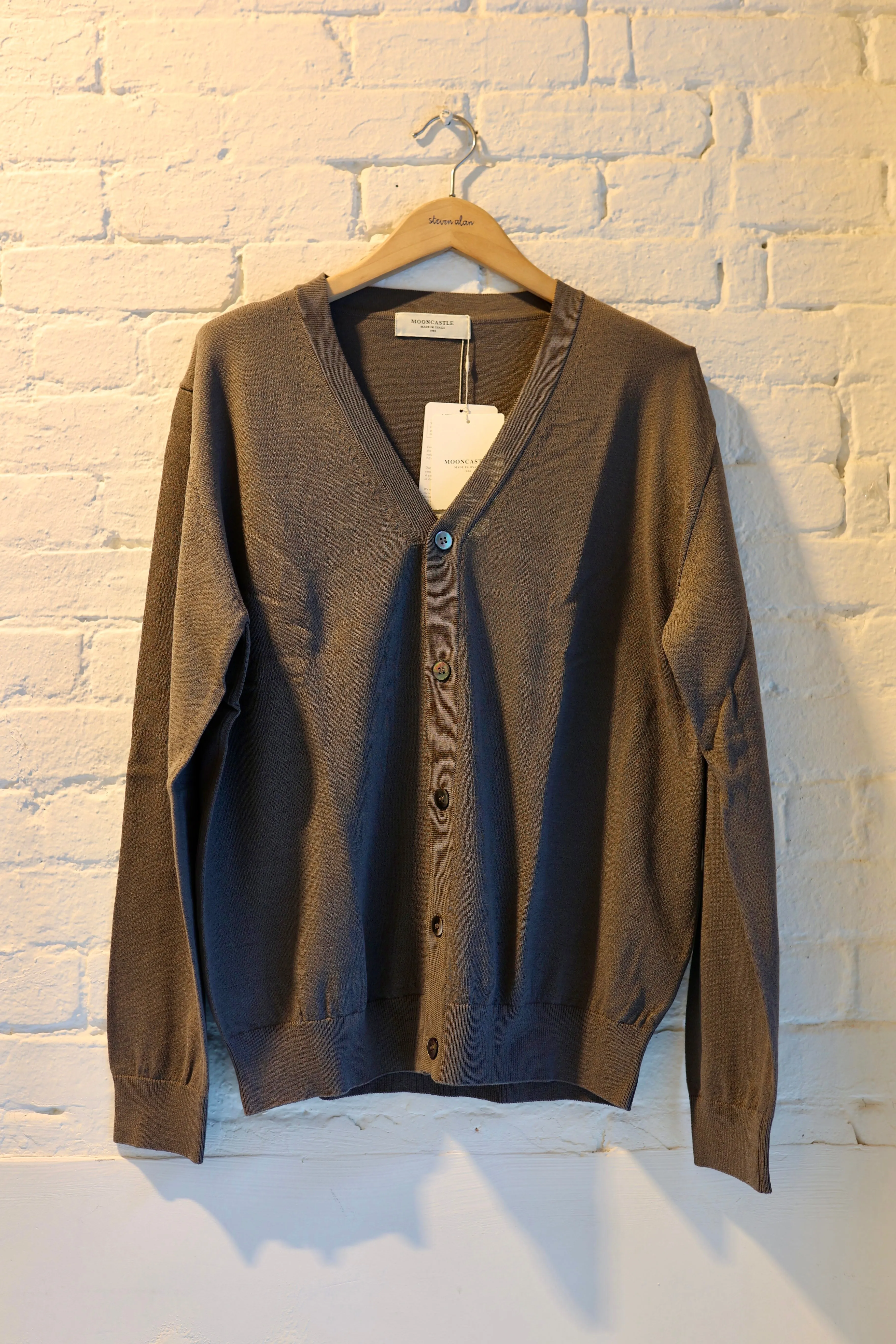 Ice Cotton Cardigan, Charcoal sold by Steven Alan