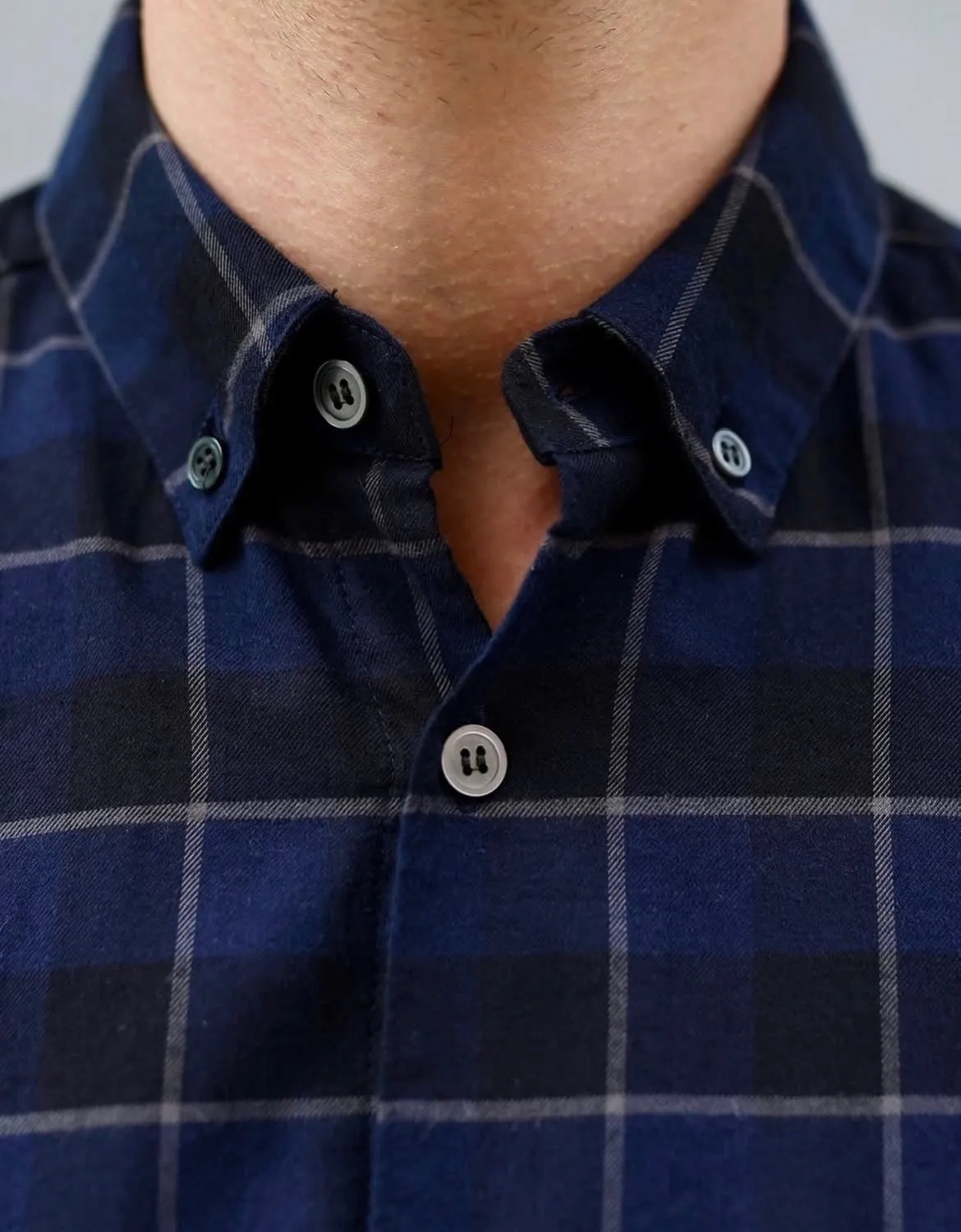 The Single Needle Shirt, Dark Blue Plaid sold by Steven Alan product image thumbnail 2